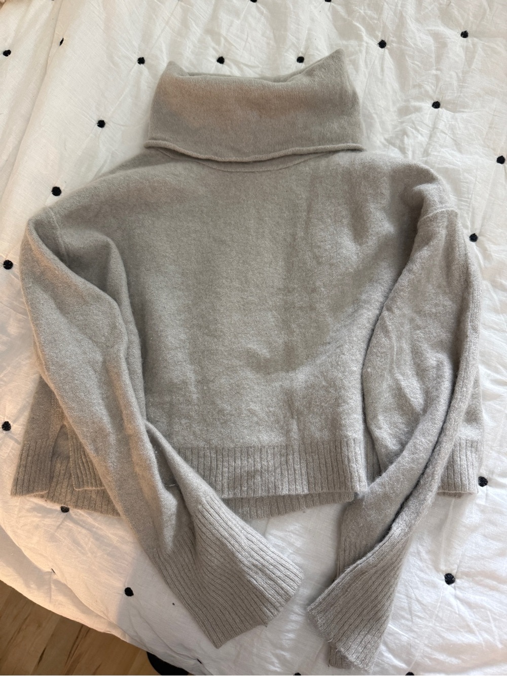Free People Light Gray Cowl Neck Sweater